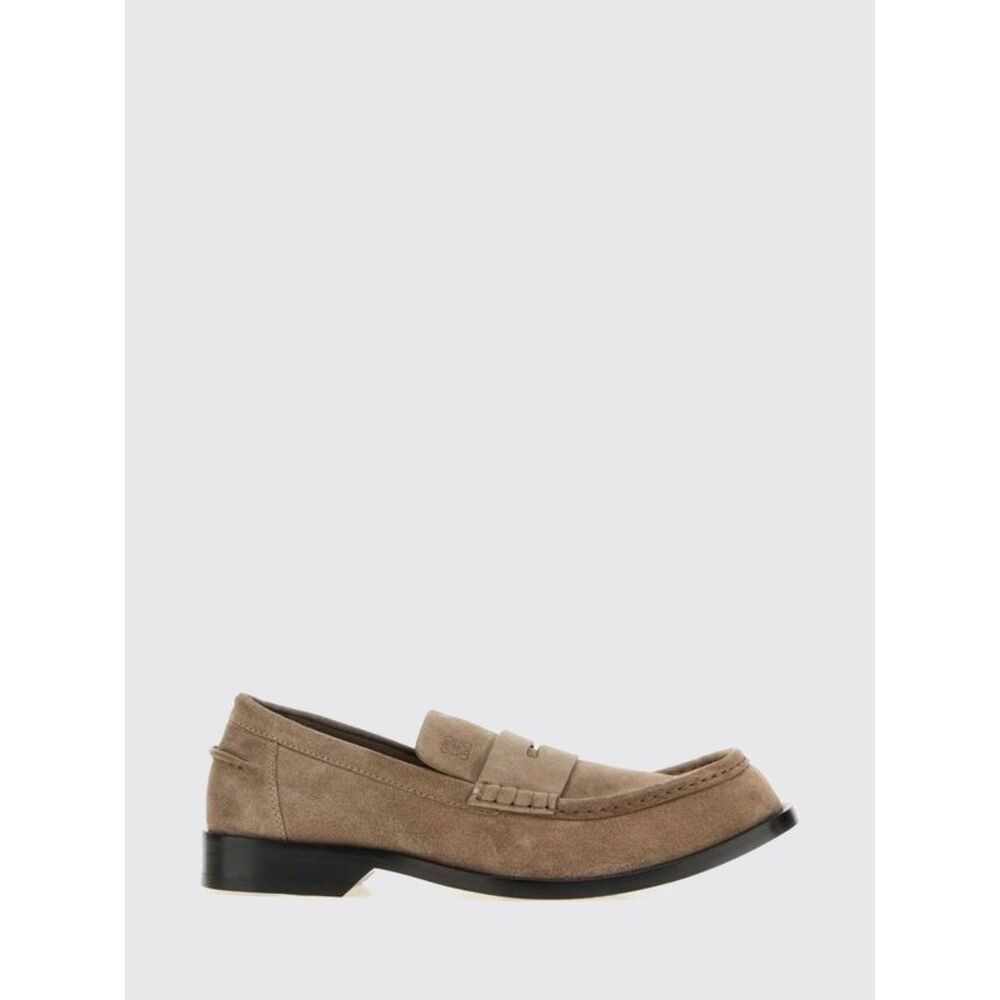 Loewe Men Loewe Bobine Suede Calf Leather Penny Loafers With Leather Sole